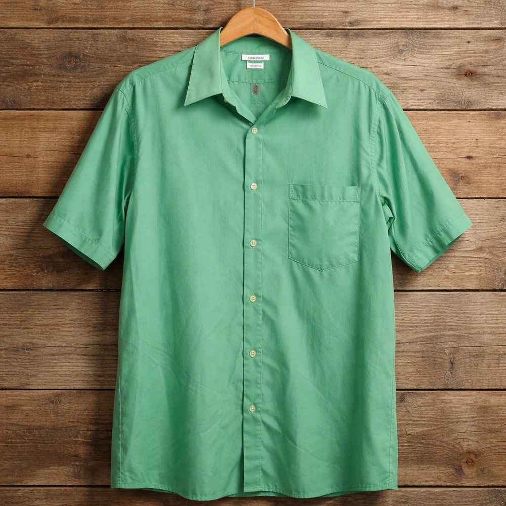 Van Heusen Poplin 17 Polyester Cotton Button Down Regular Fit Shirt